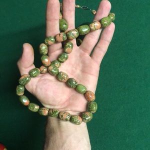 Unakite polish stone necklace
